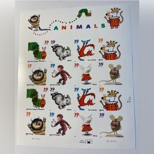 Favorite Children’s Book Animals Stamp Sheet (16), MNH